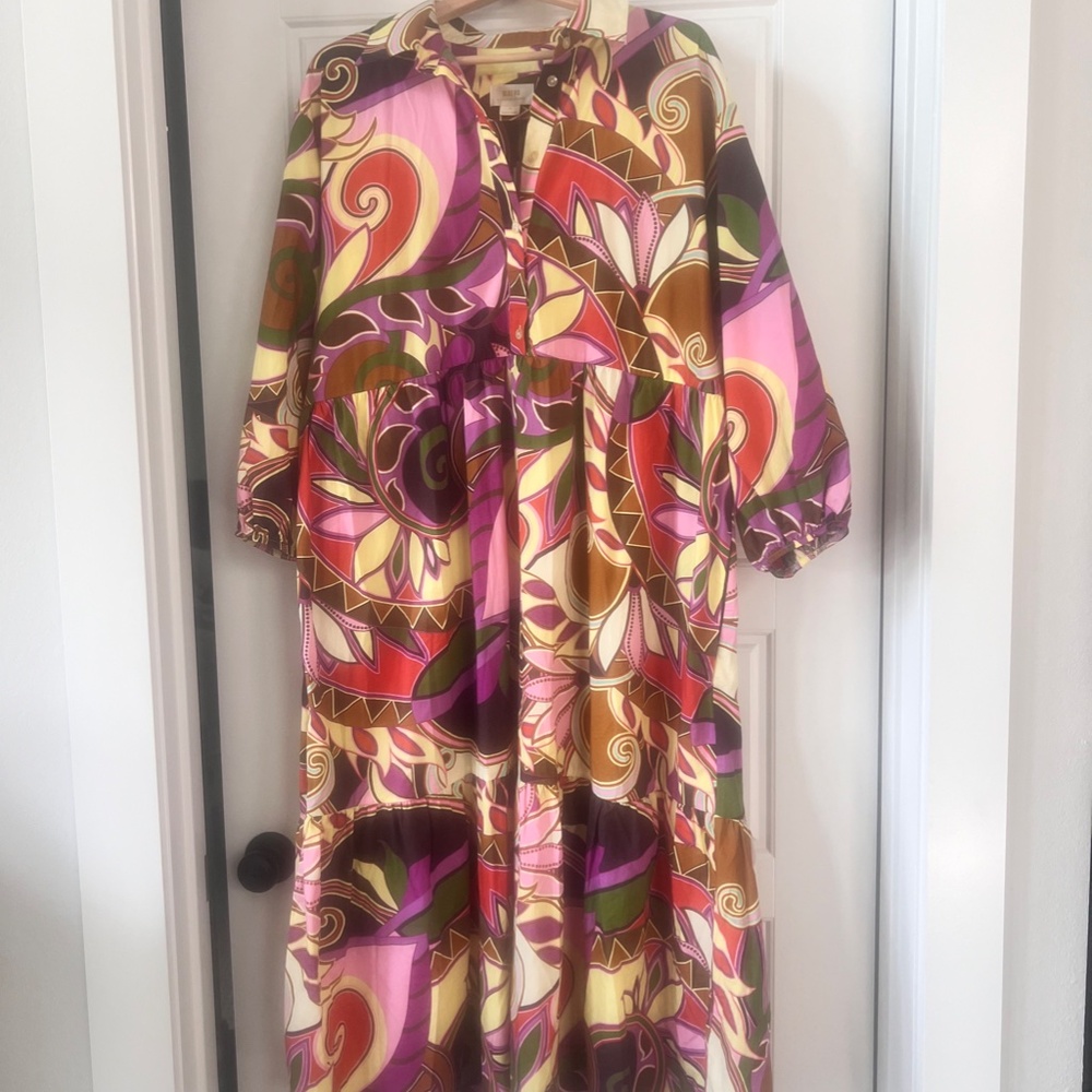 Anthropologie Bettina Tiered Shirt Dress by Maeve 2x